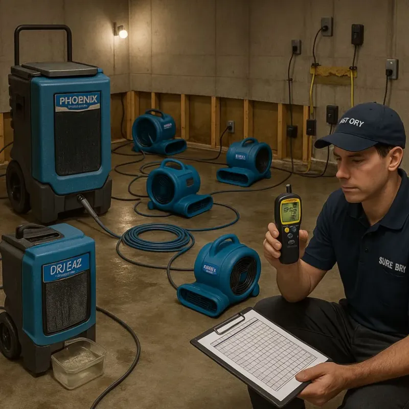 Structural Drying and Dehumidification process in Bon Air, VA